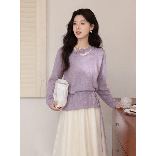 鹿向南【1217/20:00新品前1小时7折限量100件】紫色毛衣 商品图0