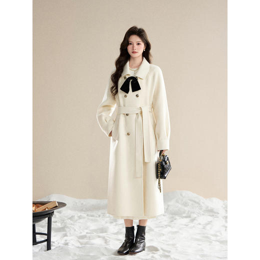 鹿向南【1217/20:00新品前1小时7折限量100件】米白色毛呢外套 商品图1