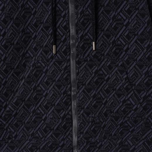 SDSA男士秋冬新款痞帅男装时尚宽松撞色提花拉链连帽卫衣时尚外套 商品图2