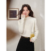鹿向南「晨曦精灵」杏色长袖半高领毛针织衫秋冬季时尚内搭上衣女 商品缩略图1