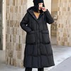 丁摩 白鸭绒过膝长款羽绒服简约连帽外套 商品缩略图2