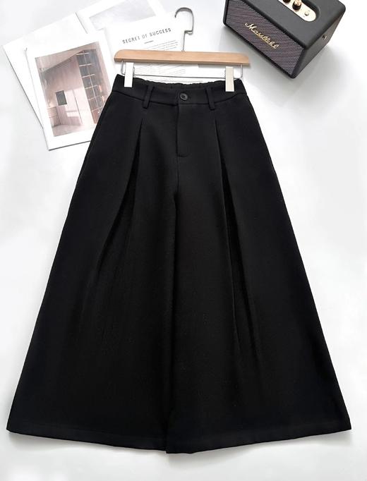 D121459冬季设计感加厚羊毛呢宽松显瘦阔腿裤裙裤 商品图10