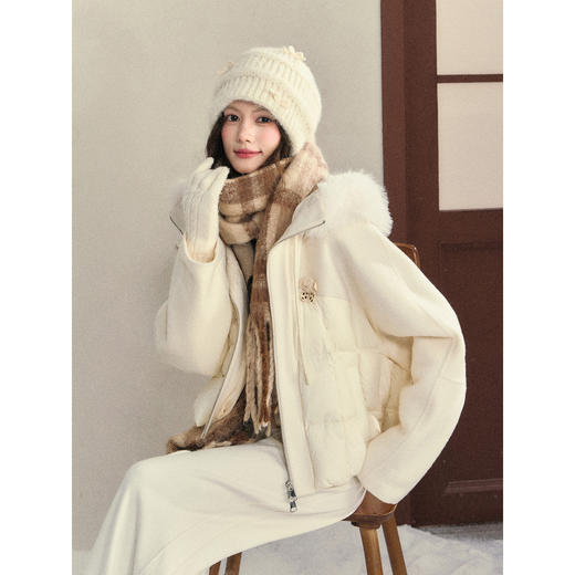 鹿向南【1217/20:00新品前1小时7折限量100件】90鸭绒杏色羽绒服 商品图4