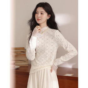 鹿向南【1212/20:00新品】杏色针织衫