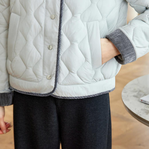百媚生 秋冬短款棉衣外套压棉轻薄保暖上衣MX35890 商品图3