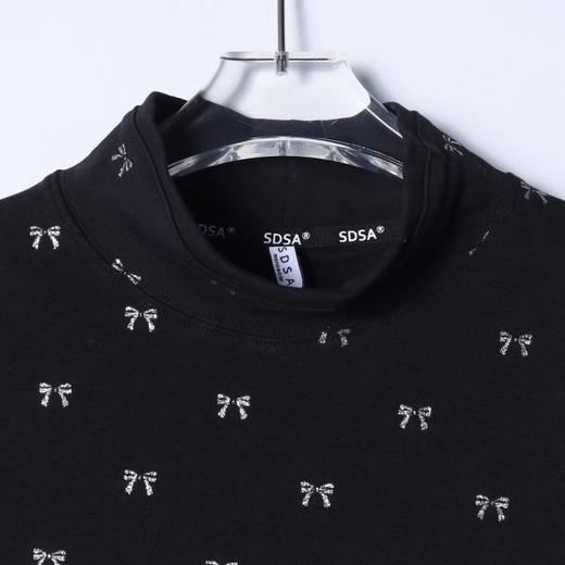 SDSA男士秋冬新款痞帅男装简约撞色满印蝴蝶结印花立领长袖T恤潮 商品图1