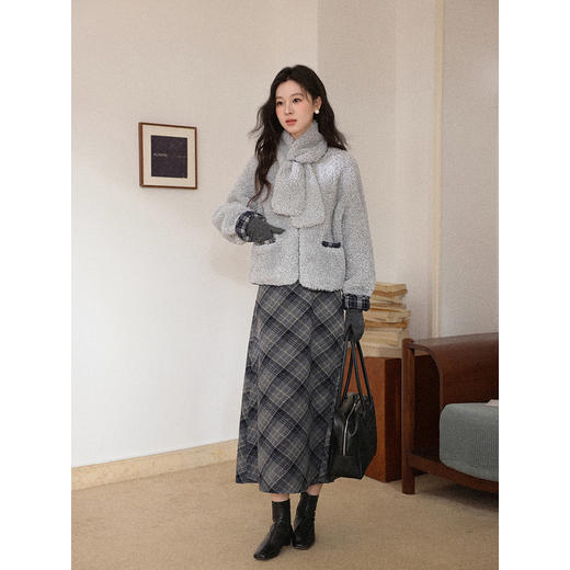 鹿向南【1217/20:00新品前1小时7折限量100件】灰蓝色短外套 商品图2