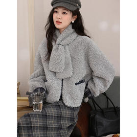 鹿向南【1217/20:00新品前1小时7折限量100件】灰蓝色短外套