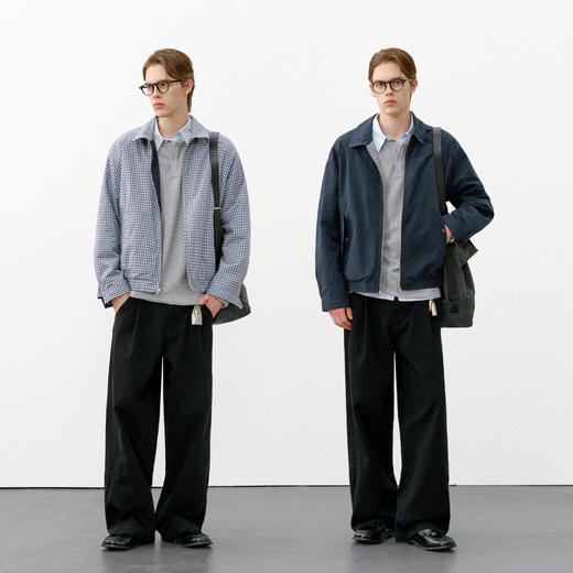 [双面穿]714street亚麻哈灵顿夹克2026春季新款格子外套男女同款 商品图2