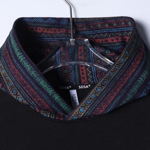 SDSA男士秋冬新款痞帅男装简约时尚撞色拼接连帽卫衣百搭宽松上衣 商品图1