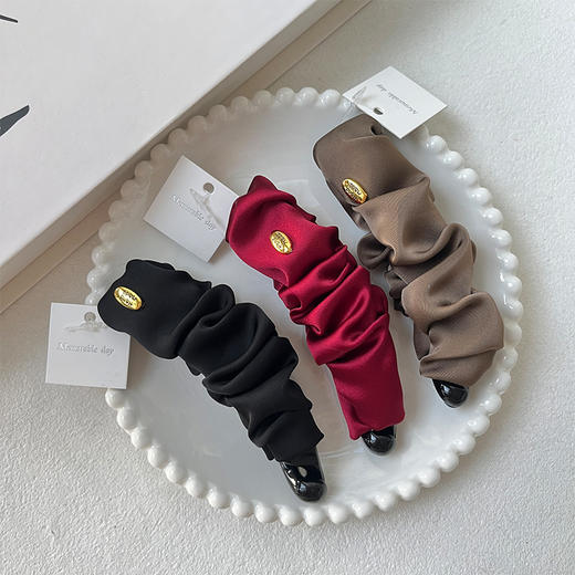 优雅精致柔滑缎面香蕉夹-纪念日百货门店同款167949939 商品图2