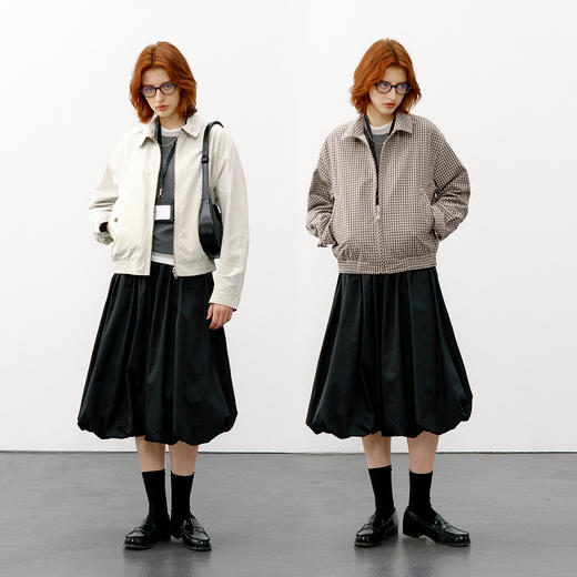 [双面穿]714street亚麻哈灵顿夹克2026春季新款格子外套男女同款 商品图1