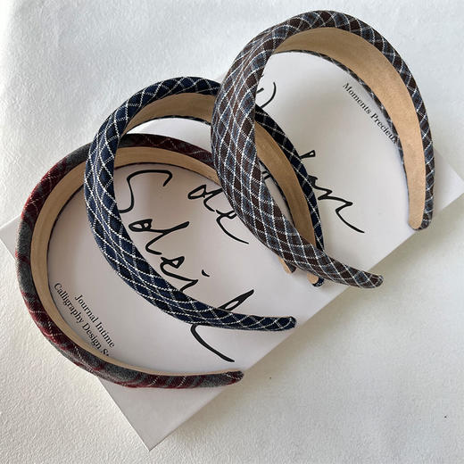 复古甜美学院风格子纹发箍-纪念日百货门店同款167446741 商品图0