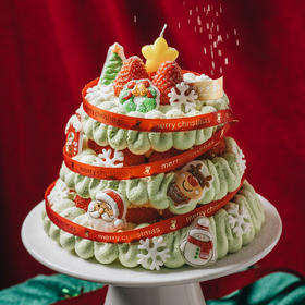 开心果草莓圣诞树蛋糕