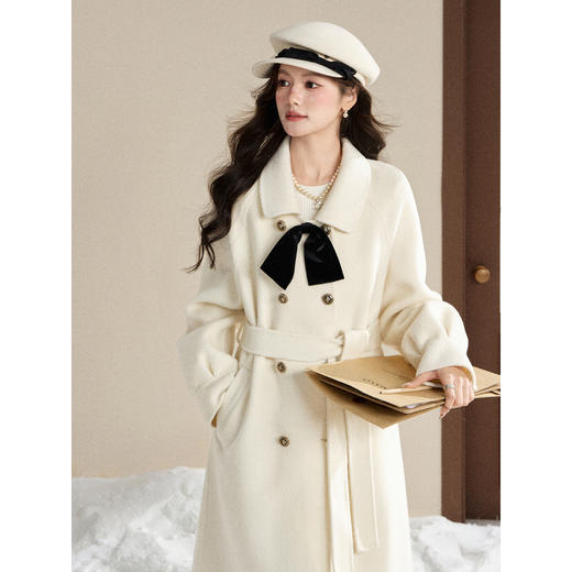 鹿向南【1217/20:00新品前1小时7折限量100件】米白色毛呢外套 商品图3