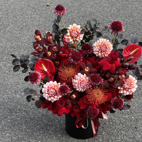 《喜气洋洋》针垫红掌奶油桃子红色系抱抱桶