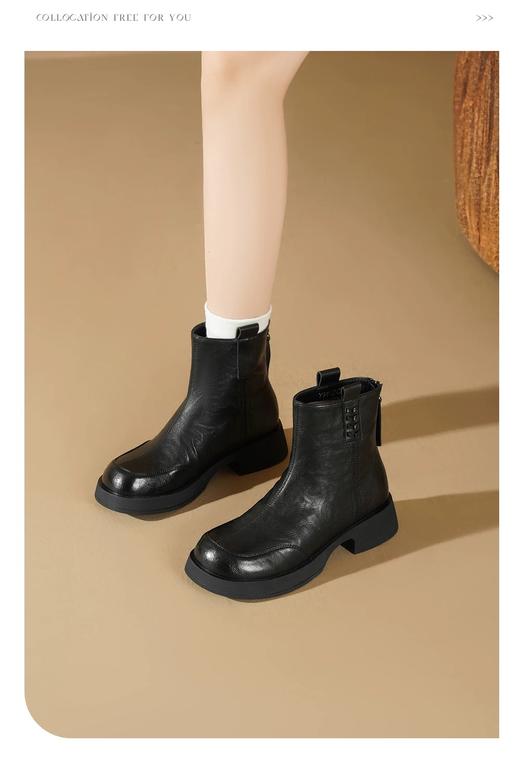 【胖D来同款英伦风加绒短靴SS520】高品质真皮❗️又暖又软🔥 柔软超有质感❗️不闷脚❗️-PWJCY 商品图6