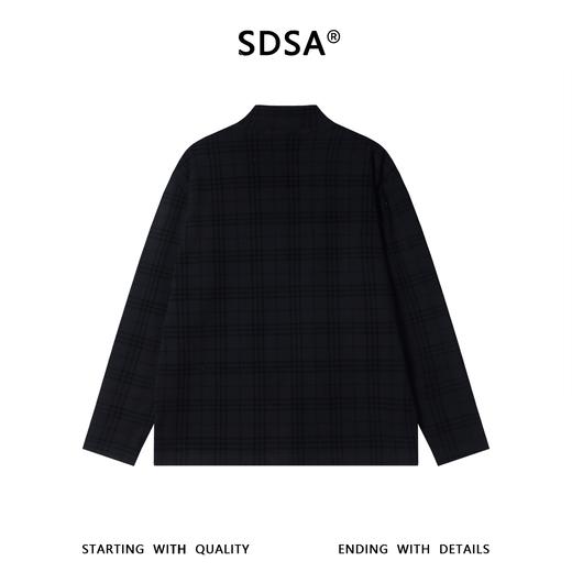 T5073SDSA男士秋冬新款痞帅男装潮牌复古撞色格纹格子立领长袖T恤百搭 商品图4