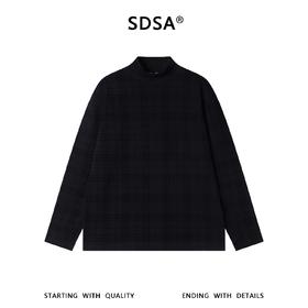 T5073SDSA男士秋冬新款痞帅男装潮牌复古撞色格纹格子立领长袖T恤百搭