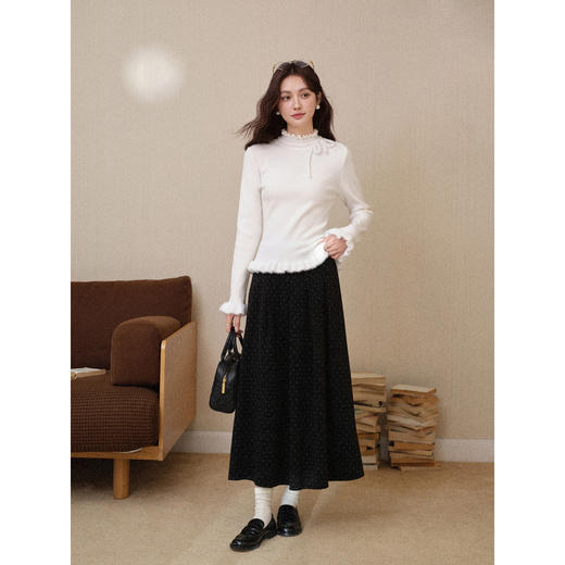 鹿向南【1217/20:00新品前1小时7折限量100件】米白色针织衫 商品图1