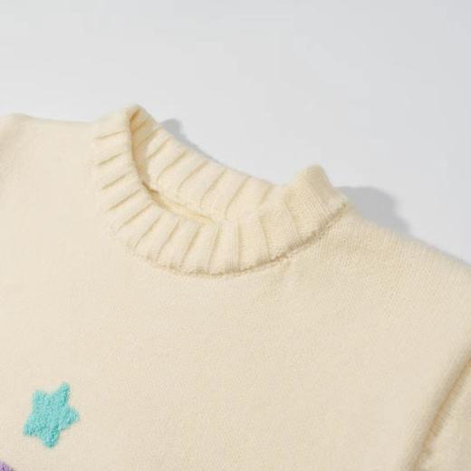 D121428圆领卡通毛巾绣圣诞新年红七色彩虹圆领针织衫毛衣 商品图11