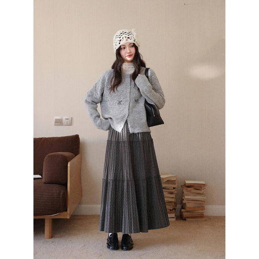 鹿向南【1217/20:00新品前1小时7折限量100件】灰色半身裙 商品图3