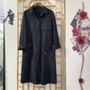 「断码清仓」黑色宽松系腰中袖长款风衣 L码 ZFYY148 商品缩略图0