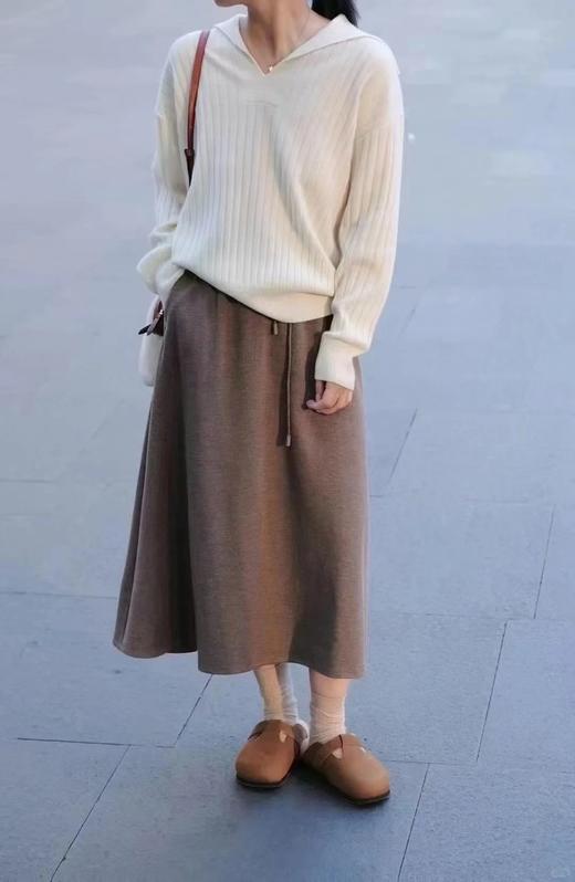 【高品质私服】【IC夹花棕抽绳半身裙】质地紧密，带有自然回弹，时尚包容，适合多种身材G1594【无标出货 介意慎拍】-CC 商品图0