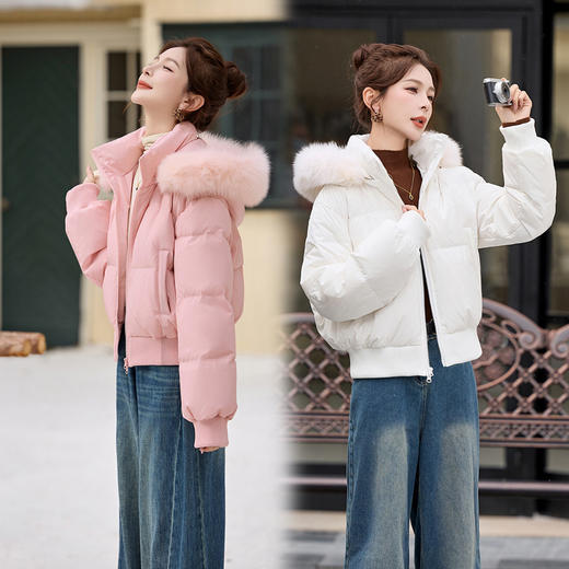 HR YJH99876真狐狸大毛领帽毛羽绒服 商品图0