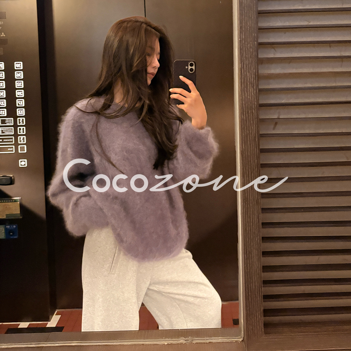 COCO ZONE 刘 一一 26支100山羊绒纯色圆领羊绒衫 CD2A3233