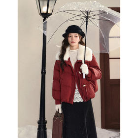 鹿向南【1212/20:00新品】复古红羽绒服