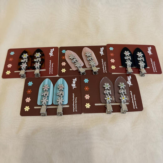 韩国正品Tagi.金属小花刘海夹发夹2个 商品图9