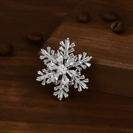 雀说 雪花锆石可旋转胸针超美高级感立体胸花XZ60225 商品图2