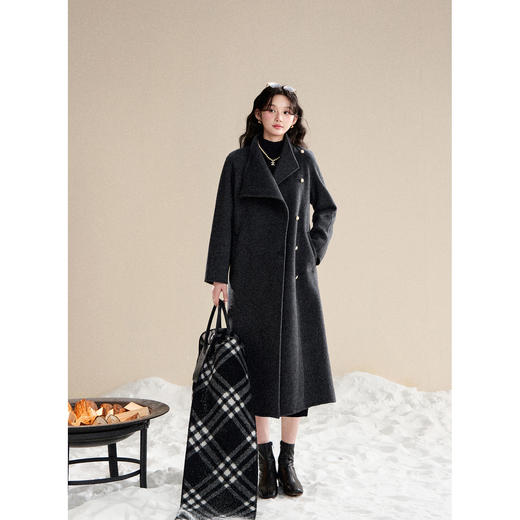 鹿向南【1217/20:00新品前1小时7折限量100件】深灰色毛呢外套 商品图1