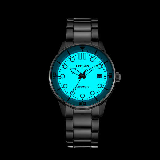 西铁城/CITIZEN机械机芯日历夜光防水商务时尚男表NJ0191-83M 商品图3