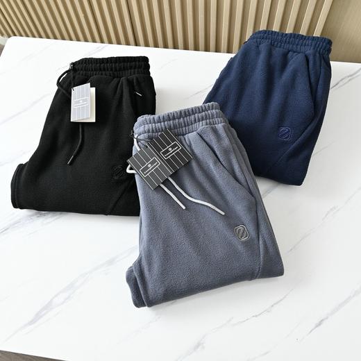 ZZEGN杰尼亚2025秋冬新款双面摇粒绒休闲万针刺绣Z字母保暖卫裤 商品图1