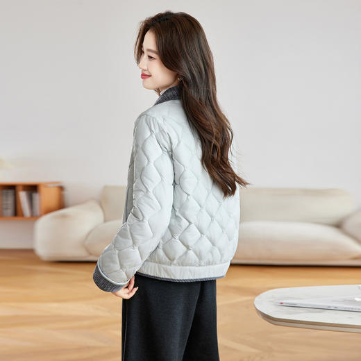 百媚生 秋冬短款棉衣外套压棉轻薄保暖上衣MX35890 商品图2