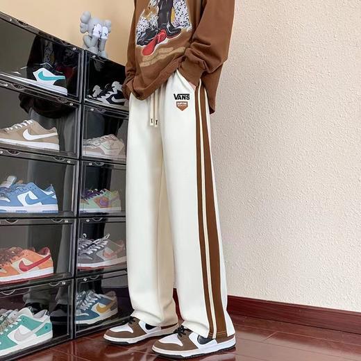 D121456简洁大气贴布织带拼接字母休闲卫裤男女同款 商品图0