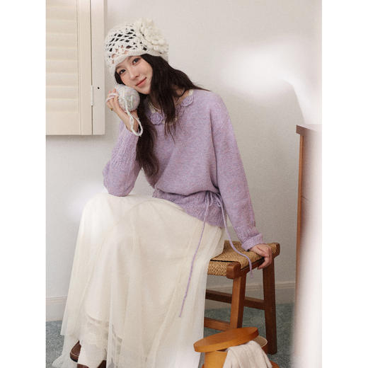 鹿向南【1217/20:00新品前1小时7折限量100件】紫色毛衣 商品图3