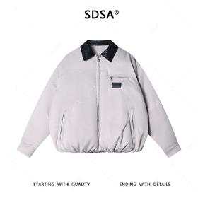 553SDSA男士秋冬新款痞帅男装美式复古翻领拼接棉服外套拉链潮牌时尚