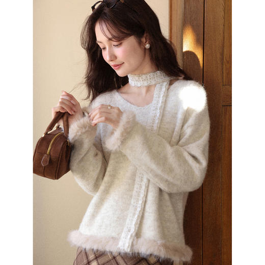 鹿向南【1217/20:00新品前1小时7折限量100件】燕麦色毛衣 商品图3