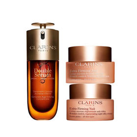 【全球购·直邮监管仓蚂蚁链溯源码发货】Clarins娇韵诗双萃精华弹力三件套-青春赋活晚霜50ml+青春赋活日霜（滋润型）50ml+双萃焕活修护精华露50ml【爆款专属】『此链接商品请分开拍单』