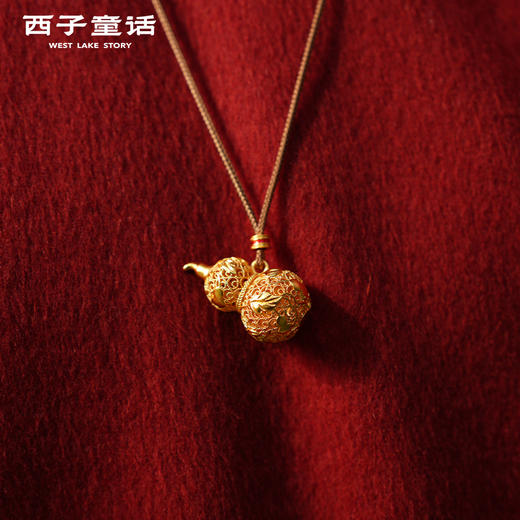 【预售3-5天】灵隐文创  新中式沙金项链女生招米毛衣链饰品 商品图3