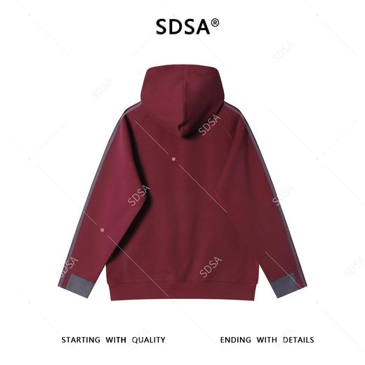 SDSA男士秋冬新款痞帅男装高街潮牌撞色织带连帽卫衣百搭宽松上衣 商品图4