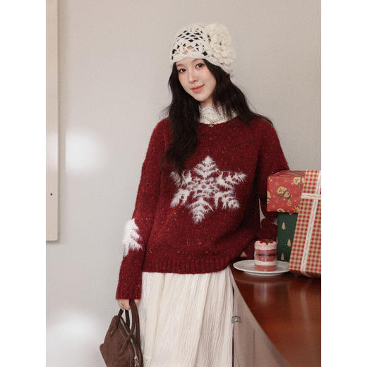 鹿向南【1217/20:00新品前1小时7折限量100件】红色毛衣 商品图1