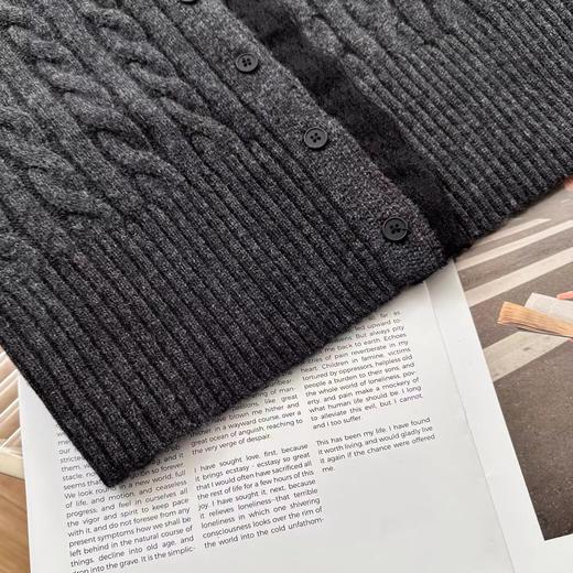 D121460冬季新款精致蕾丝花边拼接羊毛针织开衫外套 商品图13