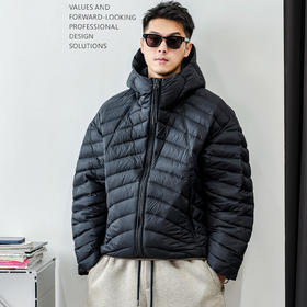 徐太浪【辑行设计 休闲风】排骨羽绒服男冬季厚款连帽防寒服外套