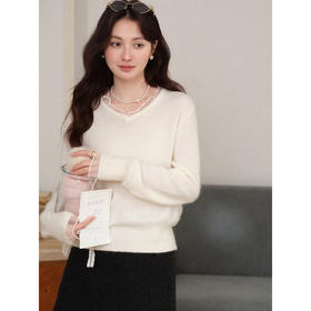 鹿向南【1217/20:00新品前1小时7折限量100件】杏色毛衣