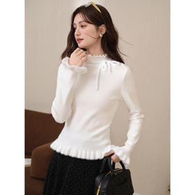 鹿向南【1217/20:00新品】米白色针织衫