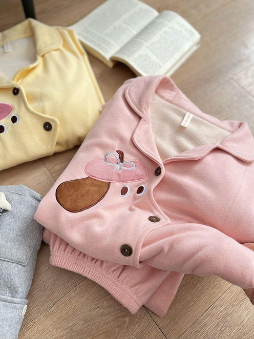 舒适温暖治愈软糯小狗睡衣套装居家服 商品图8